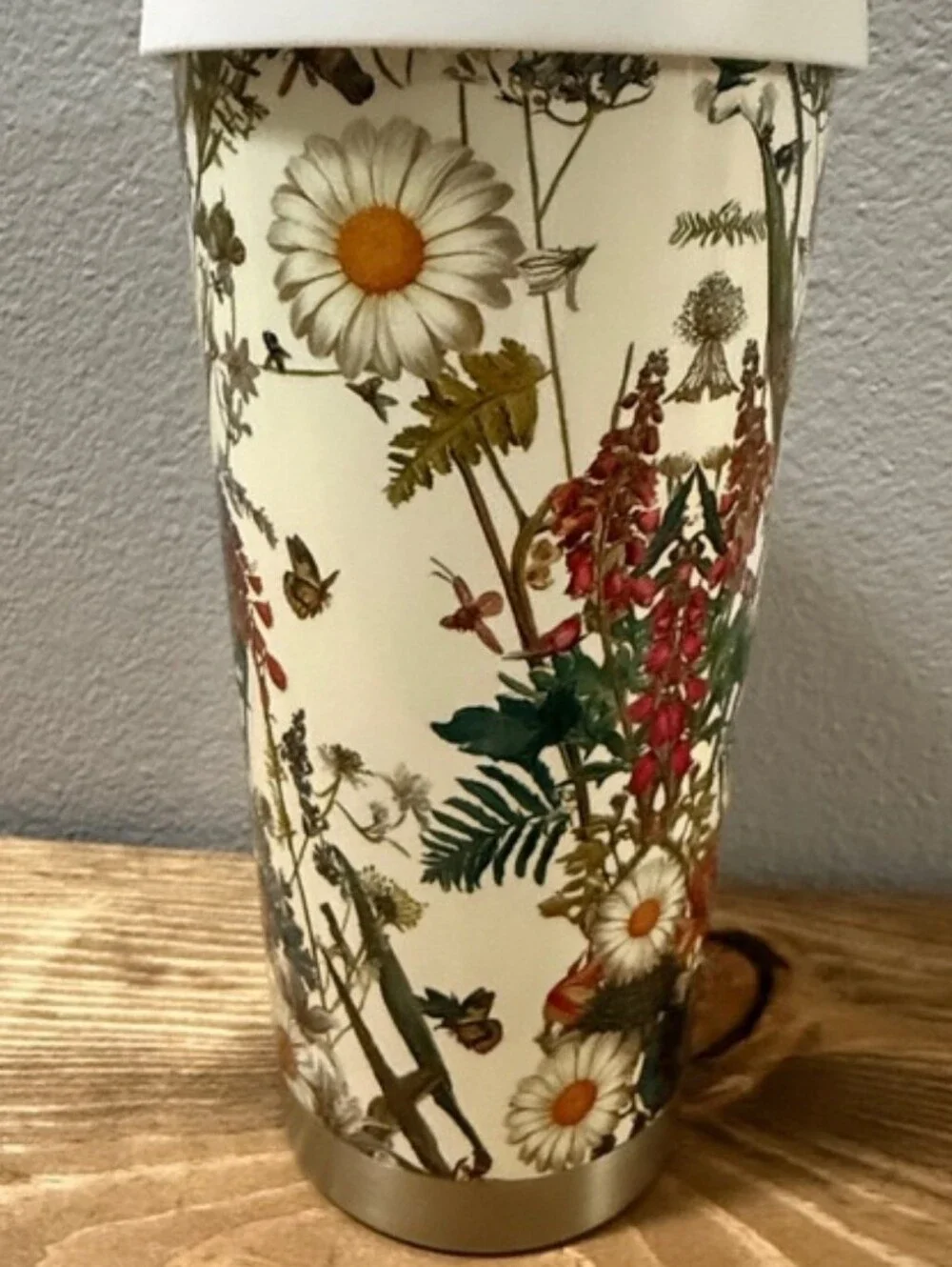 GUCCI Herbarium Floral Stainless Steel Travel Tumbler Mug w/ Box Dust Bag Straw - Picture 3 of 16